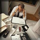 Man at work having trouble managing emotion